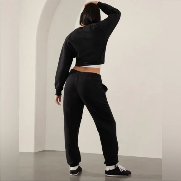 NWT Athleta Black Easy Fleece forever fleece  Jogger, sweatpant  small S 575914 - Picture 3 of 10